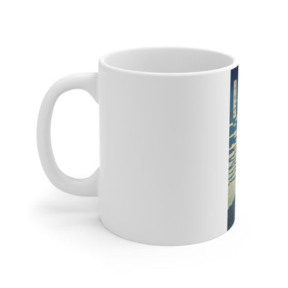 11oz Mug — Vintage Japanese Red Fuji Landscape Ceramic Coffee Cup