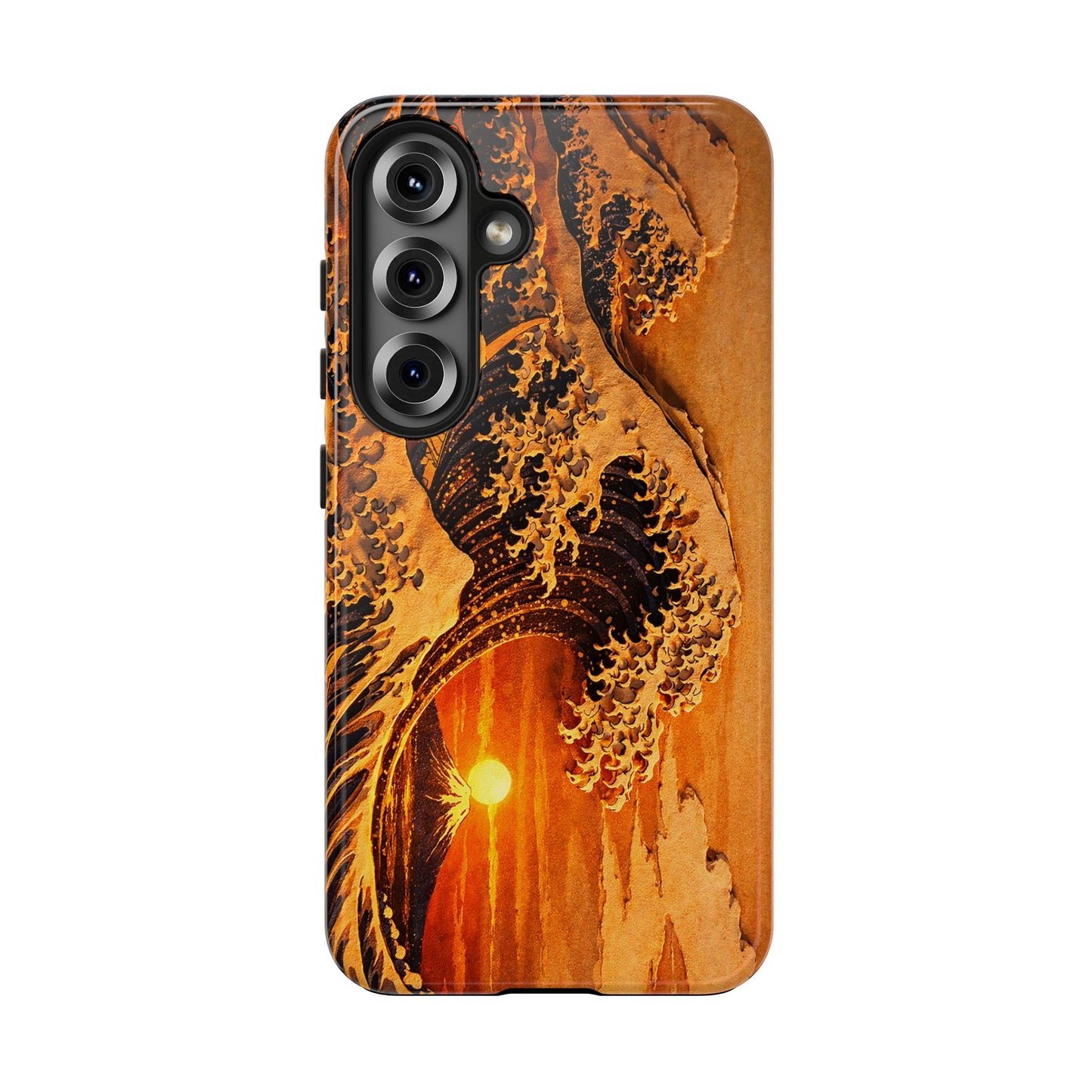 Golden Wave Tough Phone Case – Hokusai Sunset Japanese Art