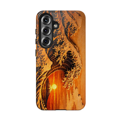 Golden Wave Tough Phone Case – Hokusai Sunset Japanese Art