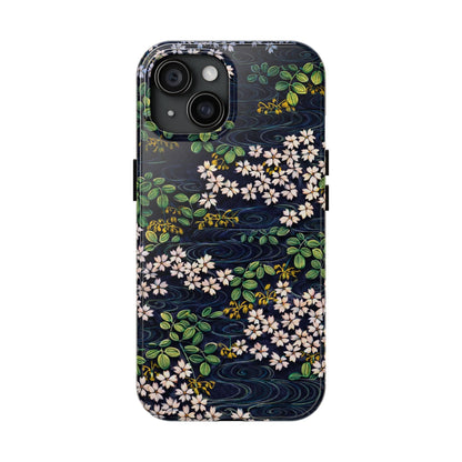 Sakura River Night Phone Case – Japanese Chiyogami Inspired Design