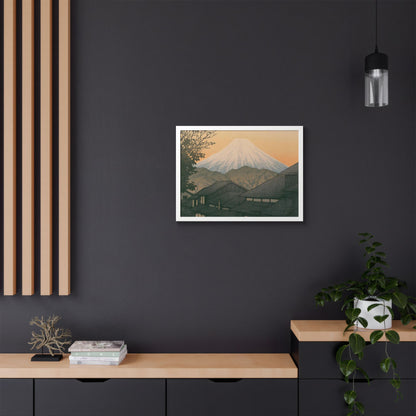 Framed Art Print - Vintage Mount Fuji Landscape (Multicolor)
