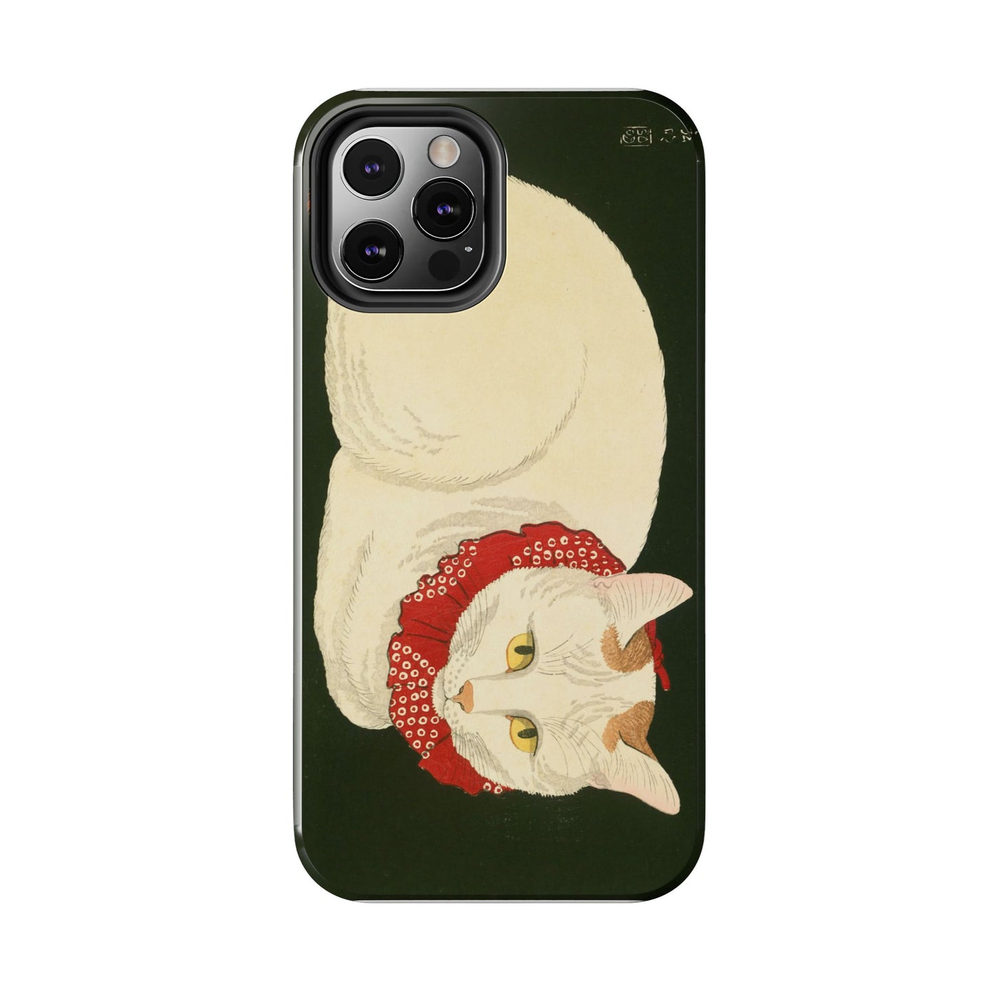 Taisho Era Lucky White Cat Phone Case | 1921 Japanese Woodblock Art | Zen Cat Design