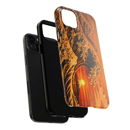 Golden Wave Tough Phone Case – Hokusai Sunset Japanese Art