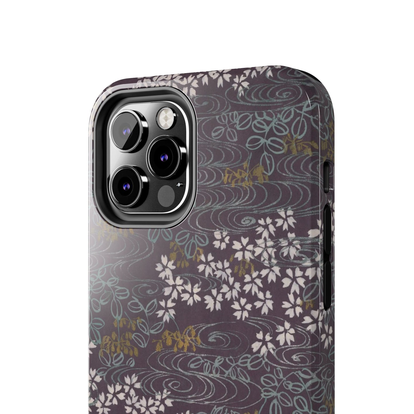 Meiji Era Sakura River Phone Case | 1901 Zuan Hyakushu | Wisteria Purple Japanese Art