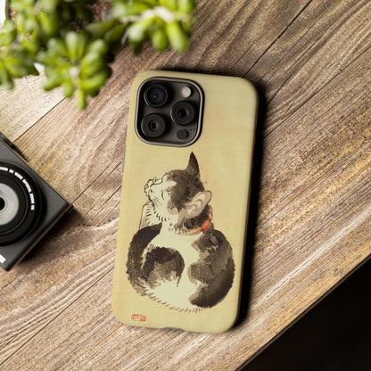 Sleeping Cat iPhone Case | Meiji Era Japanese Ink Painting | Ukiyo-e Art Phone Case | Vintage Japan Cat Gift