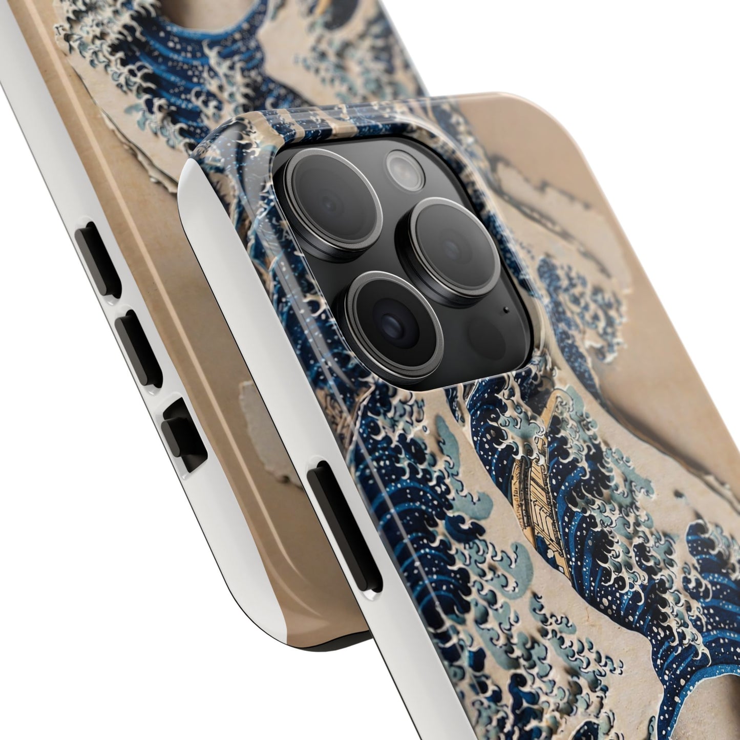 Great Wave 3D Shadow Relief Tough Phone Case – Hokusai Japanese Art