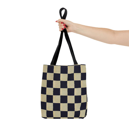Black & White Ichimatsu Checkered Tote Bag – Japanese Traditional Pattern, Minimalist Everyday Bag