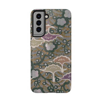 Meiji Era Dancing Cranes & Plum Phone Case | 1901 Zuan Hyakushu | Gold & Silver Japanese Art