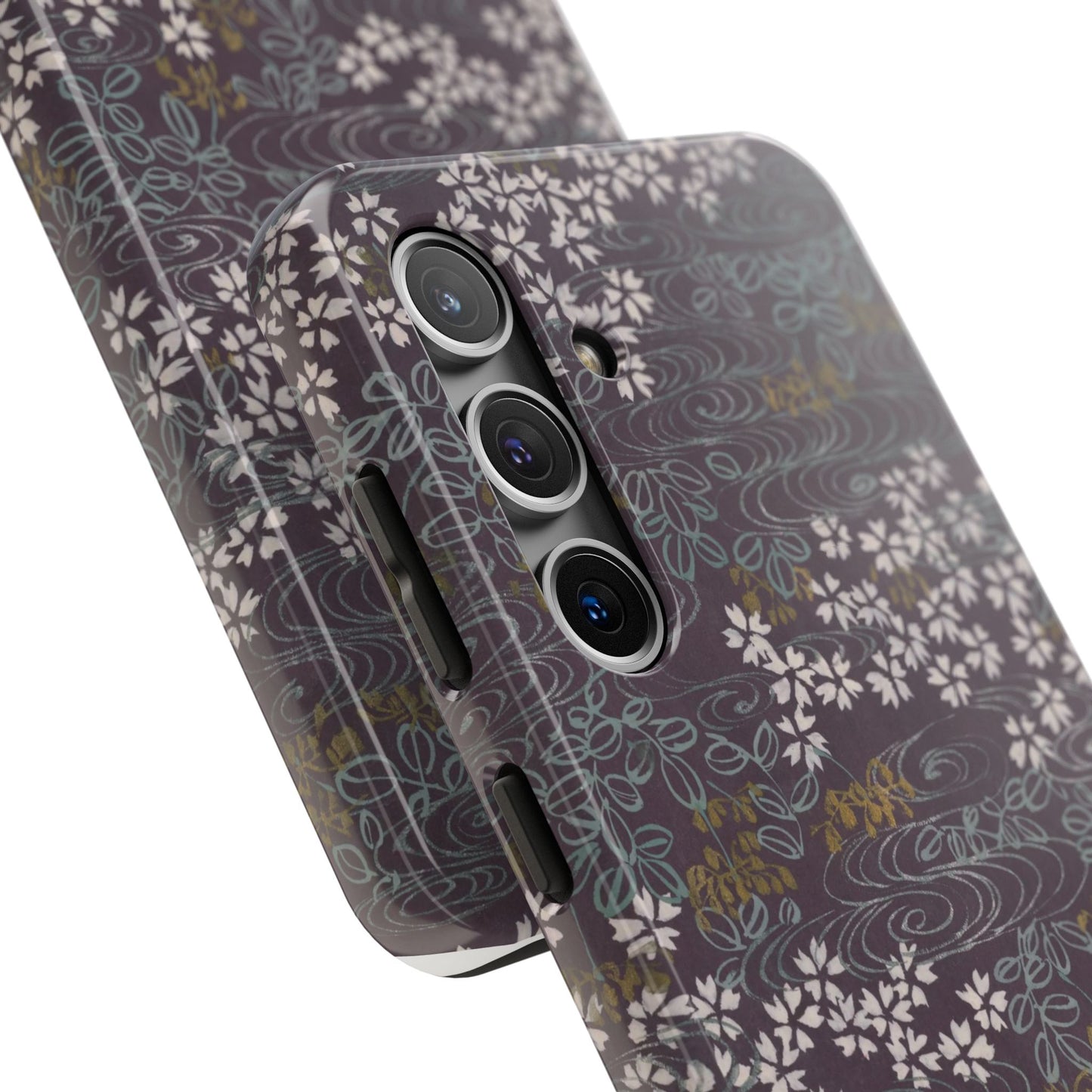 Meiji Era Sakura River Phone Case | 1901 Zuan Hyakushu | Wisteria Purple Japanese Art