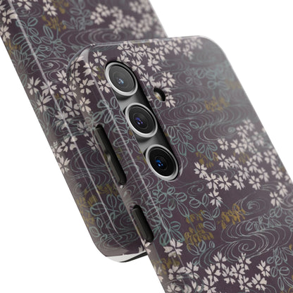 Meiji Era Sakura River Phone Case | 1901 Zuan Hyakushu | Wisteria Purple Japanese Art