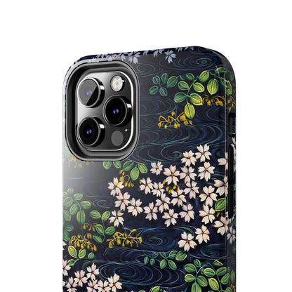 Sakura River Night Phone Case – Japanese Chiyogami Inspired Design