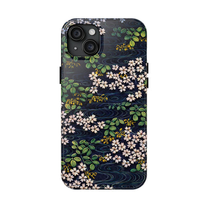 Sakura River Night Phone Case – Japanese Chiyogami Inspired Design
