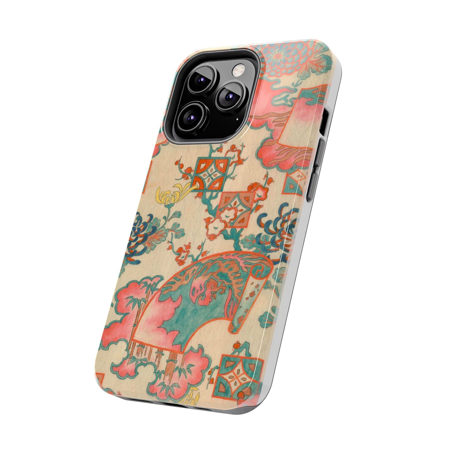 Meiji Era Fan & Chrysanthemum Phone Case | 1901 Zuan Hyakushu | Japanese Art