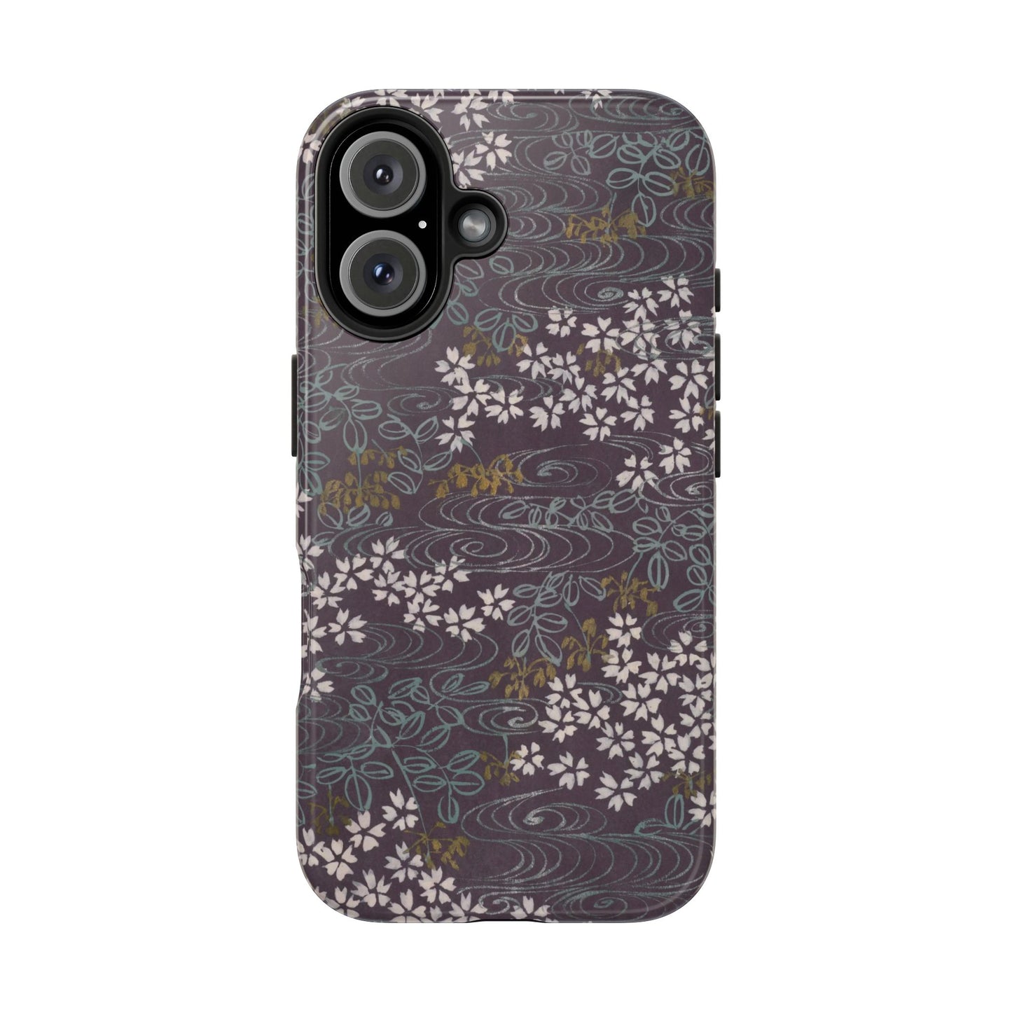 Meiji Era Sakura River Phone Case | 1901 Zuan Hyakushu | Wisteria Purple Japanese Art