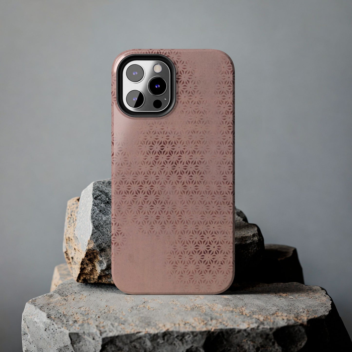 Taisho Era Pink Asanoha Phone Case | 1926 Japanese Chiyogami Art | Hemp Leaf Pattern