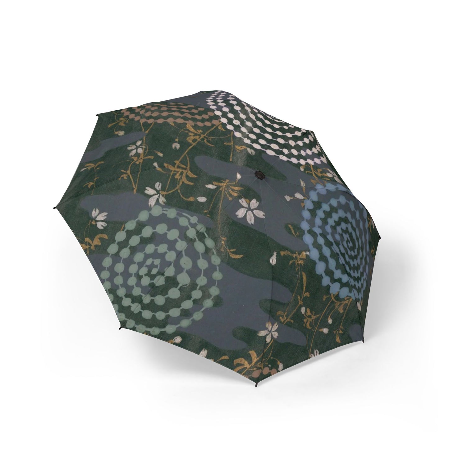 19th C. Archive "Zuan Hyakushu" Spiral Umbrella | Meiji Japanese Art 1901 | Tokiwa Green