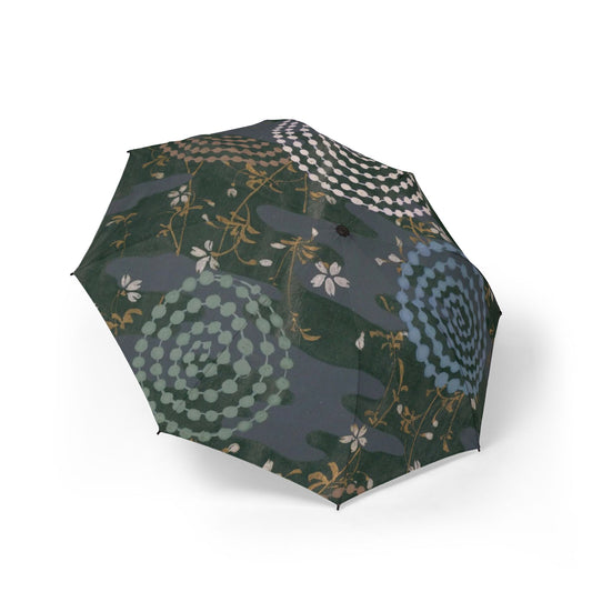 19th C. Archive "Zuan Hyakushu" Spiral Umbrella | Meiji Japanese Art 1901 | Tokiwa Green