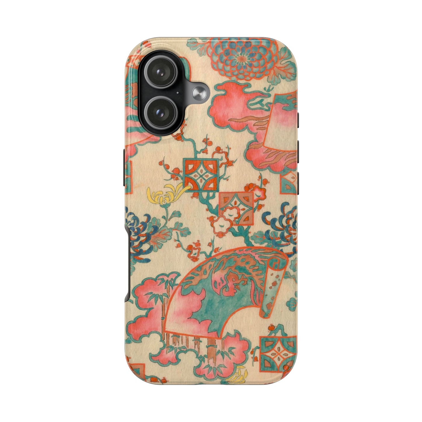 Meiji Era Fan & Chrysanthemum Phone Case | 1901 Zuan Hyakushu | Japanese Art
