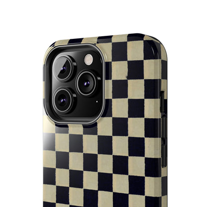 Ichimatsu Check Phone Case | Japanese Chiyogami Art | Taisho Modern Design 1926