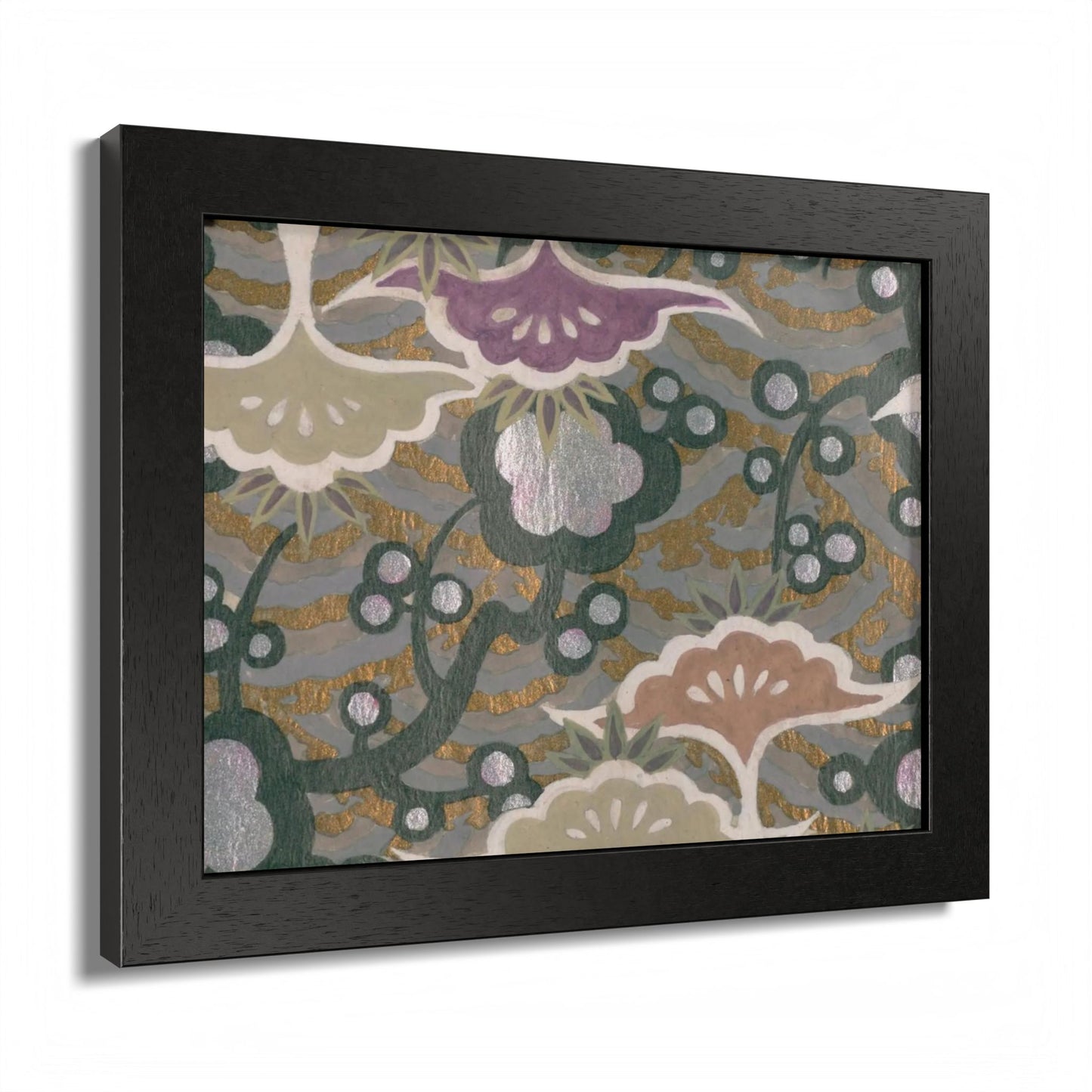 Vintage Japanese Origami Crane & Plum Framed Poster - Meiji Era Zuisho Wall Art