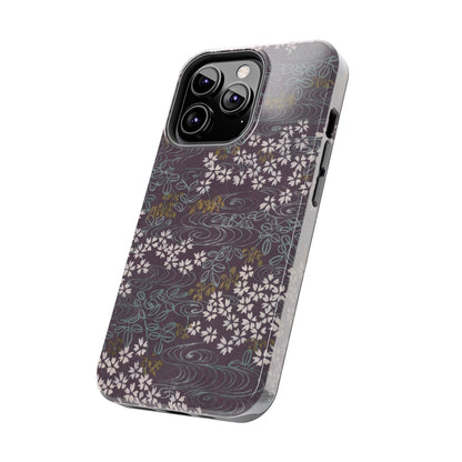 Meiji Era Sakura River Phone Case | 1901 Zuan Hyakushu | Wisteria Purple Japanese Art