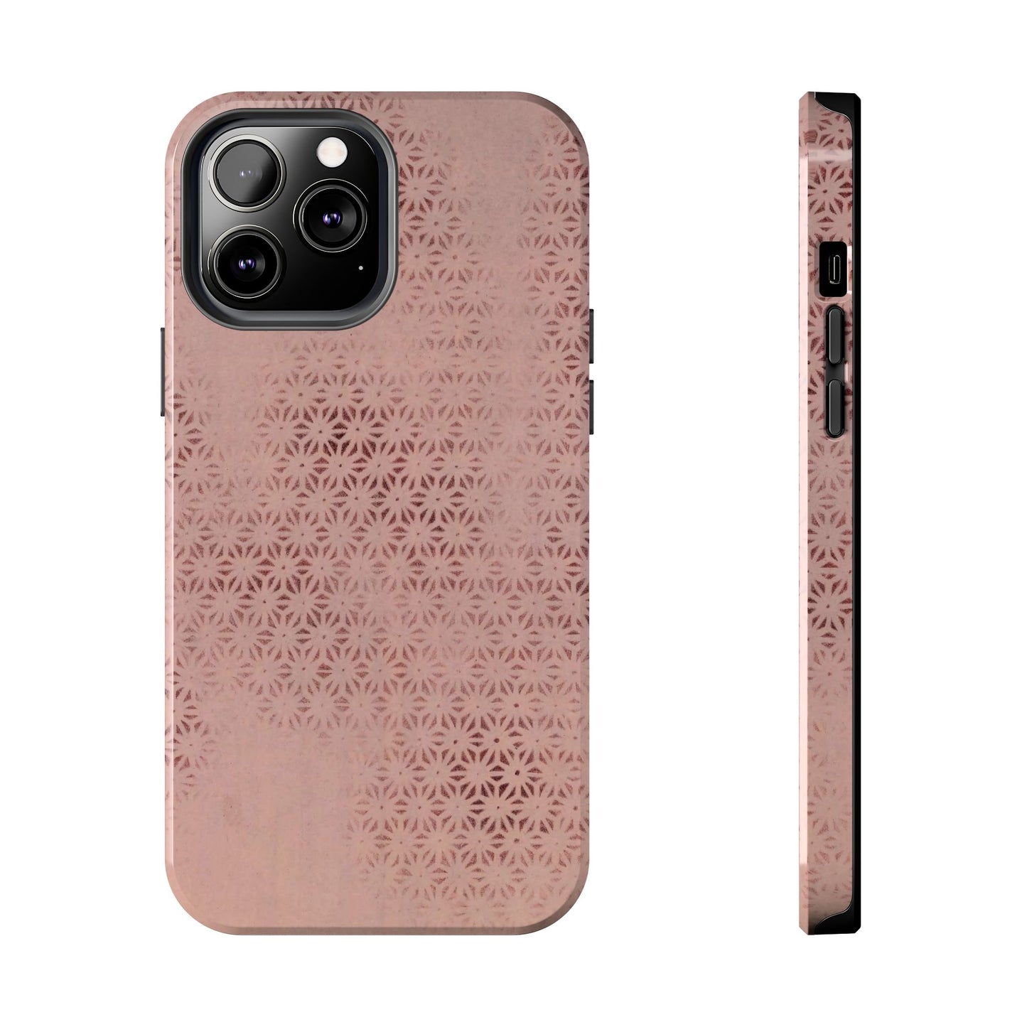 Taisho Era Pink Asanoha Phone Case | 1926 Japanese Chiyogami Art | Hemp Leaf Pattern