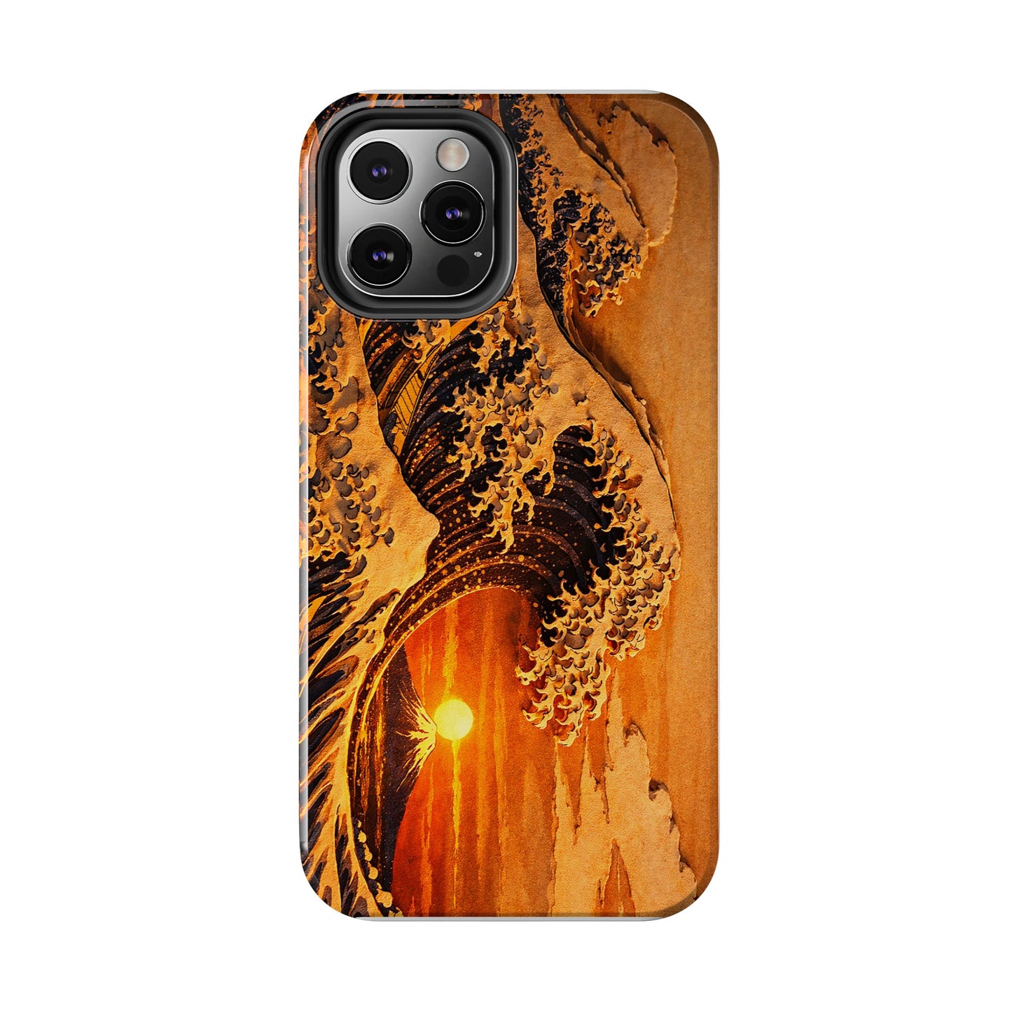 Golden Wave Tough Phone Case – Hokusai Sunset Japanese Art