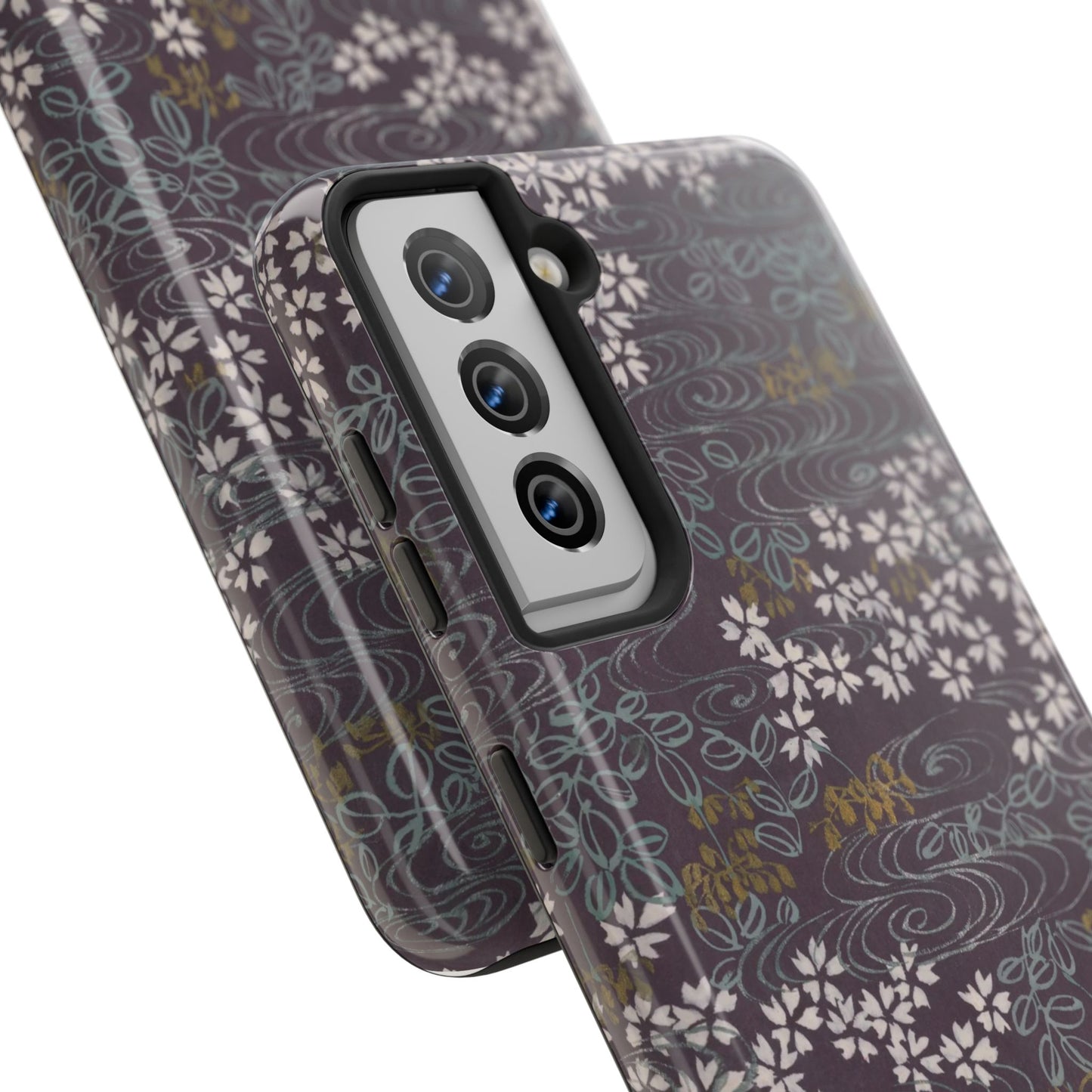 Meiji Era Sakura River Phone Case | 1901 Zuan Hyakushu | Wisteria Purple Japanese Art