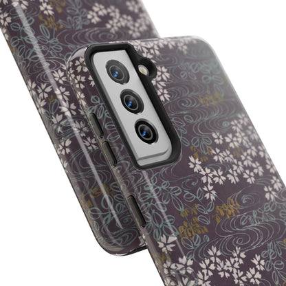 Meiji Era Sakura River Phone Case | 1901 Zuan Hyakushu | Wisteria Purple Japanese Art