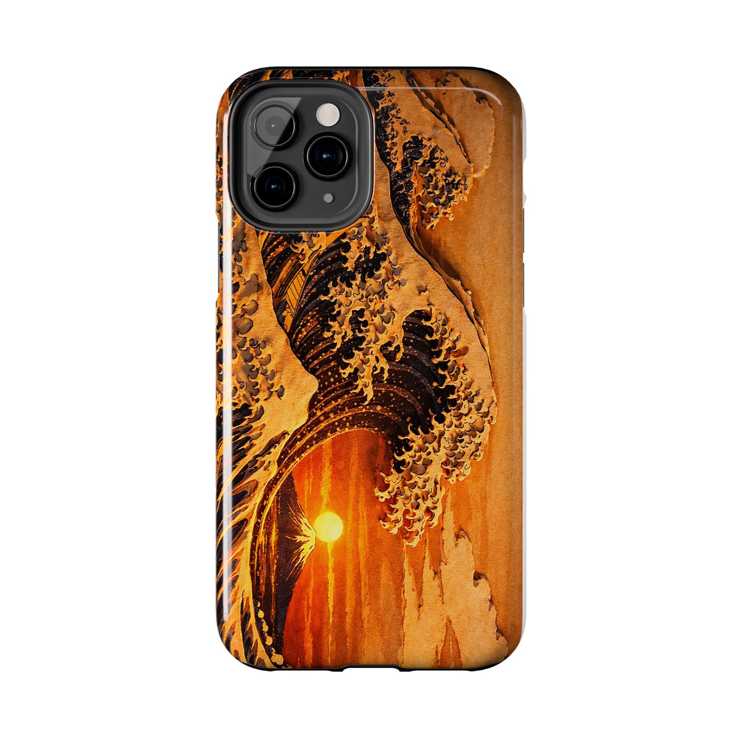 Golden Wave Tough Phone Case – Hokusai Sunset Japanese Art