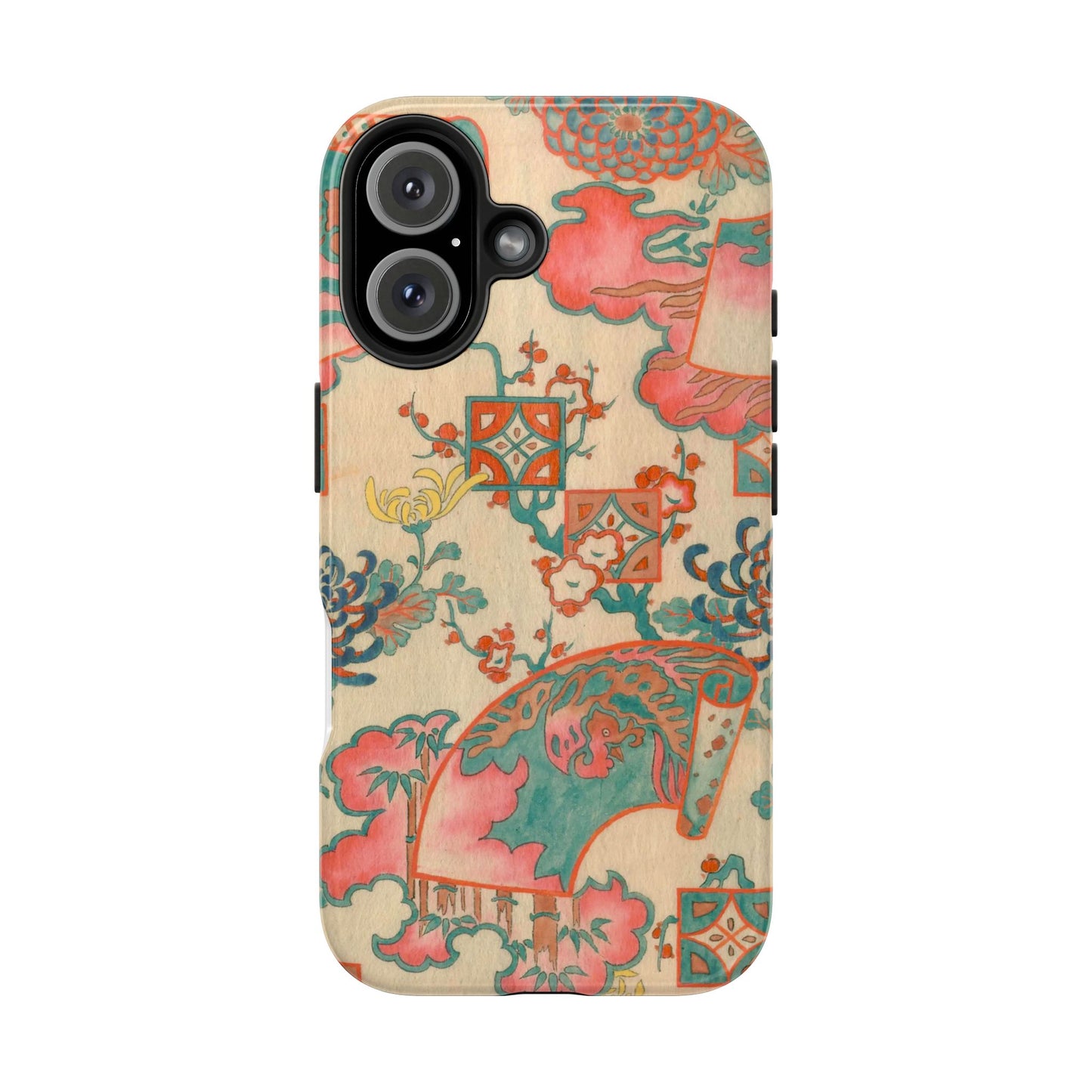 Meiji Era Fan & Chrysanthemum Phone Case | 1901 Zuan Hyakushu | Japanese Art