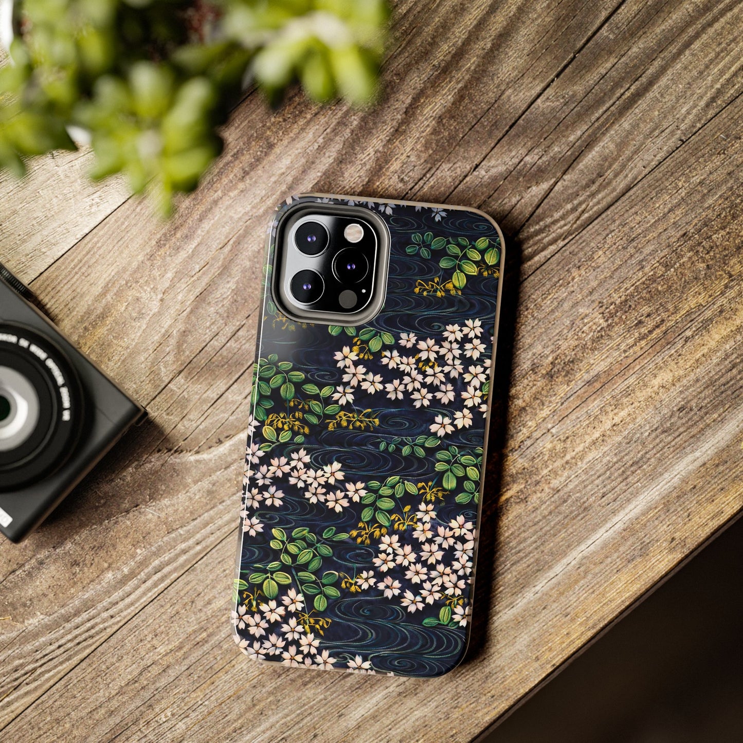 Sakura River Night Phone Case – Japanese Chiyogami Inspired Design