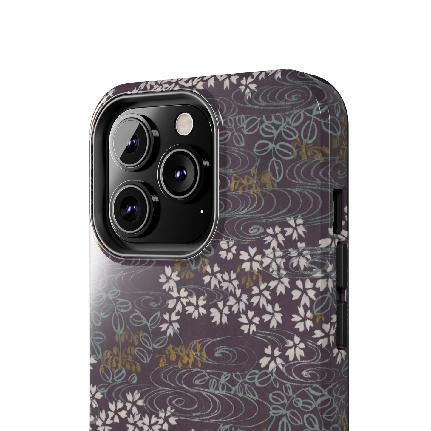 Meiji Era Sakura River Phone Case | 1901 Zuan Hyakushu | Wisteria Purple Japanese Art