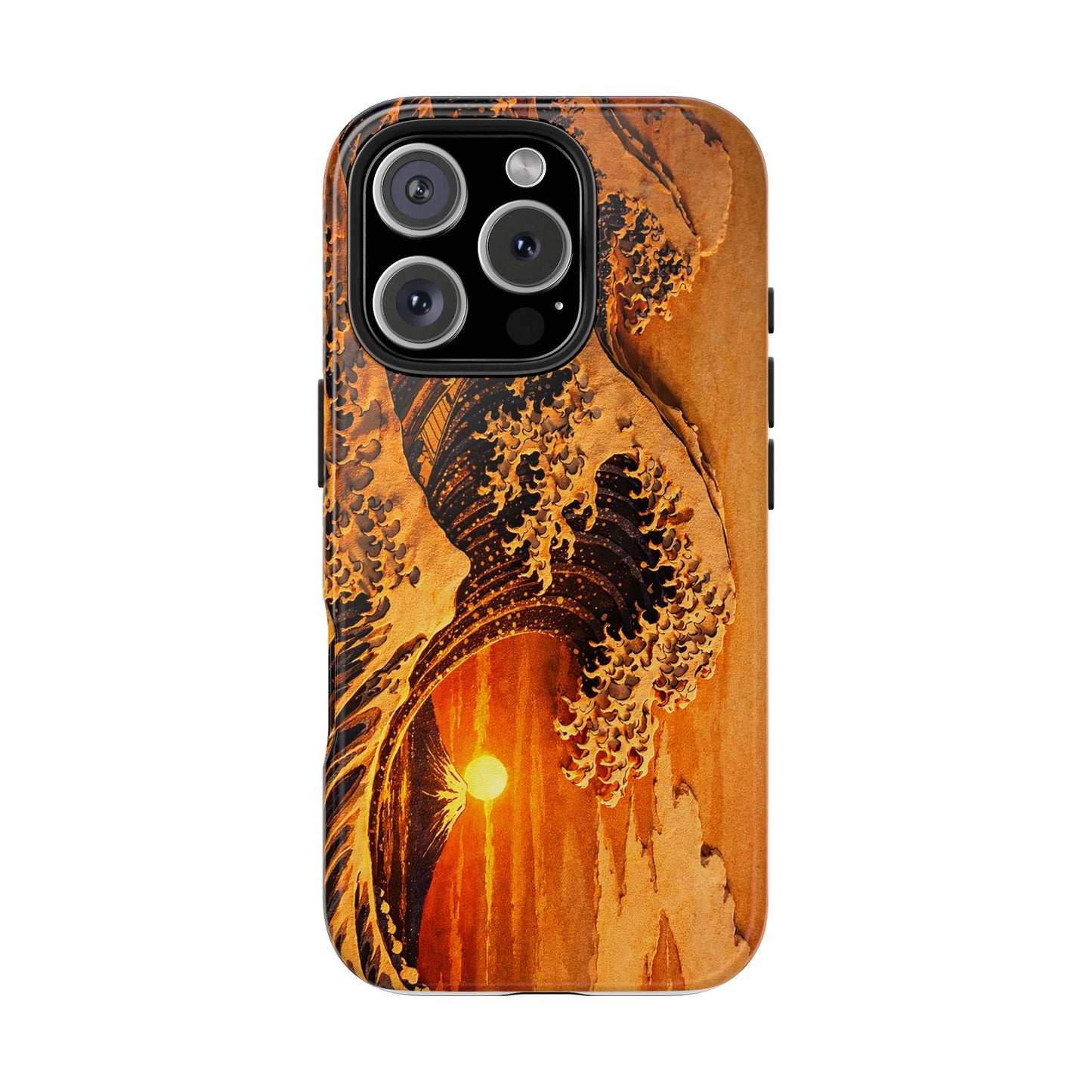 Golden Wave Tough Phone Case – Hokusai Sunset Japanese Art