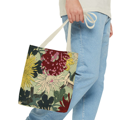 Japanese Chiyogami Floral Tote Bag – Traditional Washi Pattern Inspired by Taisho Era Design