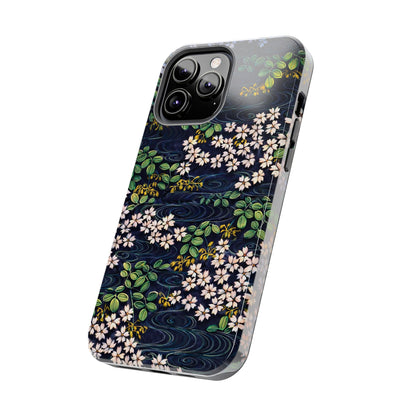 Sakura River Night Phone Case – Japanese Chiyogami Inspired Design