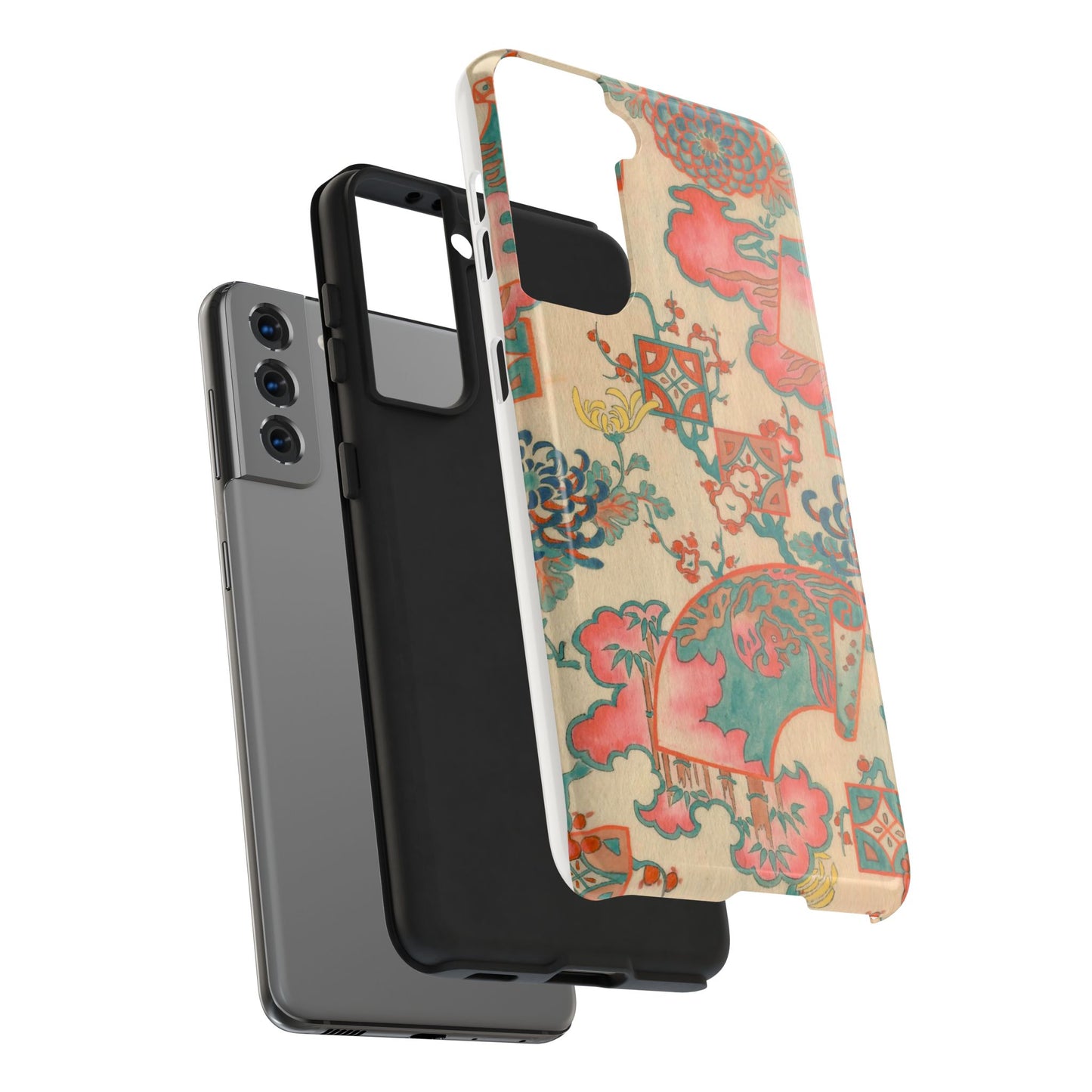 Meiji Era Fan & Chrysanthemum Phone Case | 1901 Zuan Hyakushu | Japanese Art