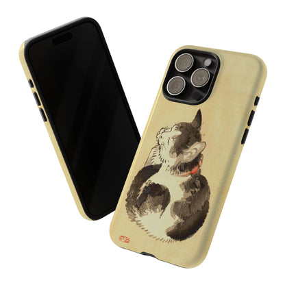 Sleeping Cat iPhone Case | Meiji Era Japanese Ink Painting | Ukiyo-e Art Phone Case | Vintage Japan Cat Gift