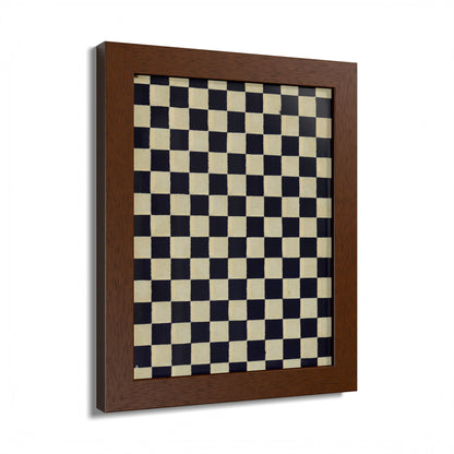 Taisho Era Ichimatsu Checkerboard Framed Poster - 1926 Japanese Chiyogami Wall Art