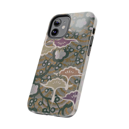 Meiji Era Dancing Cranes & Plum Phone Case | 1901 Zuan Hyakushu | Gold & Silver Japanese Art