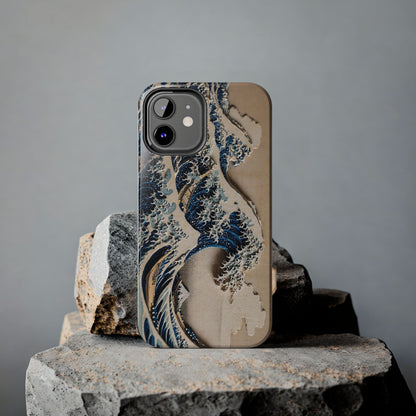 Great Wave 3D Shadow Relief Tough Phone Case – Hokusai Japanese Art