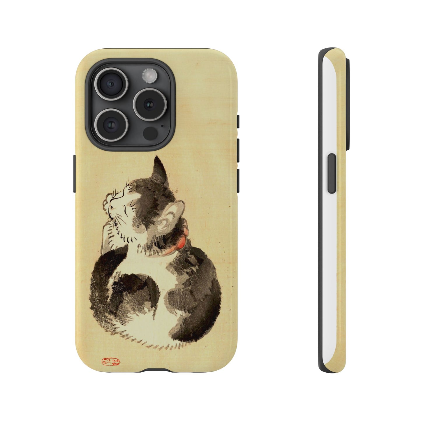 Sleeping Cat iPhone Case | Meiji Era Japanese Ink Painting | Ukiyo-e Art Phone Case | Vintage Japan Cat Gift
