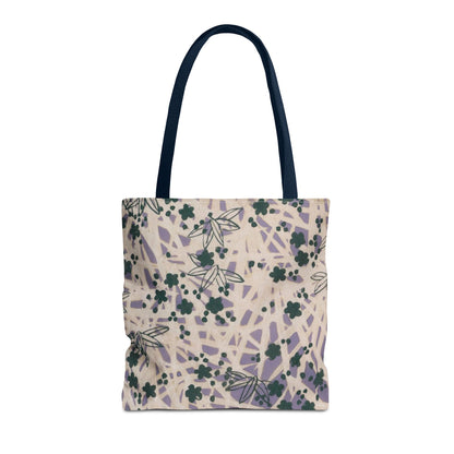 Meiji Era Bamboo & Flower Tote Bag | 1901 Zuan Hyakushu | Purple & Green Japanese Art