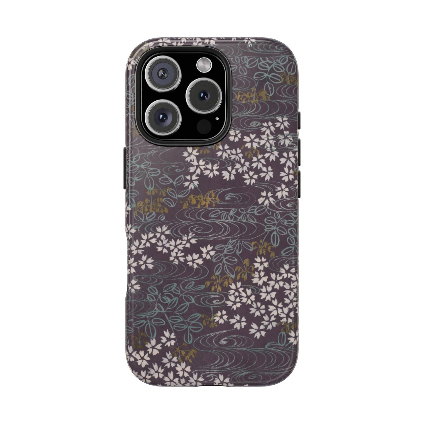 Meiji Era Sakura River Phone Case | 1901 Zuan Hyakushu | Wisteria Purple Japanese Art