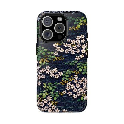 Sakura River Night Phone Case – Japanese Chiyogami Inspired Design