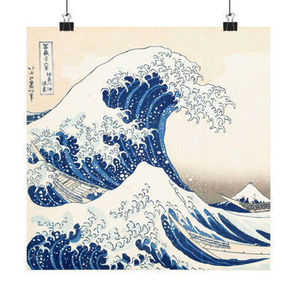 Hokusai Wave Matte Poster — The Great Wave Off Kanagawa Horizontal Print