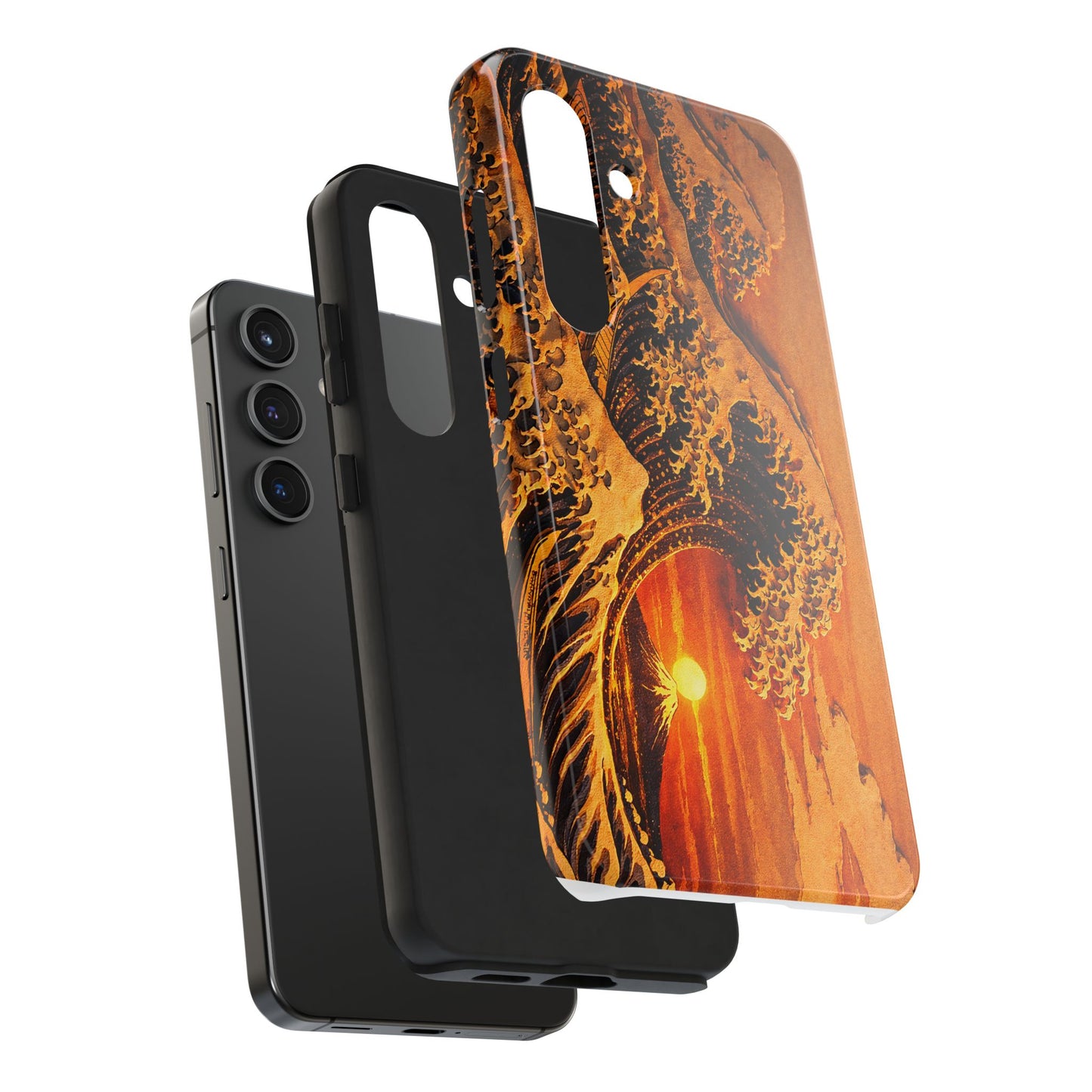 Golden Wave Tough Phone Case – Hokusai Sunset Japanese Art