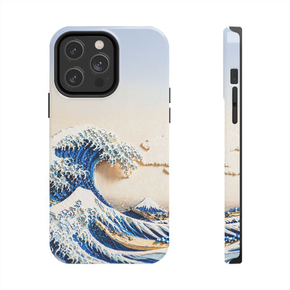Japanese Great Wave Morning Glow Phone Case | Hokusai 3D Art | Edo Era Masterpiece