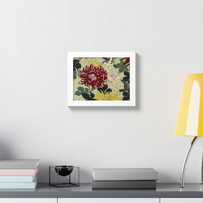 Chrysanthemum Japanese Chiyogami Framed Poster – Vintage 1924 Kikuo Hirose | Maru no Kagishippo