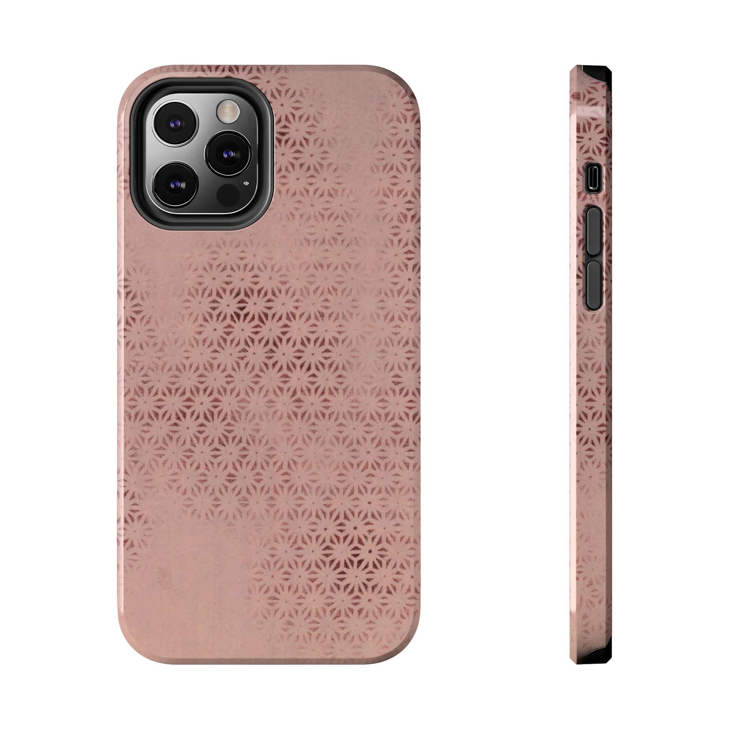 Taisho Era Pink Asanoha Phone Case | 1926 Japanese Chiyogami Art | Hemp Leaf Pattern